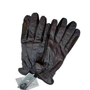 NWT 14th And Union Grey Vegan Leather Nylon Touchscreen Friendly Men's Gloves XL